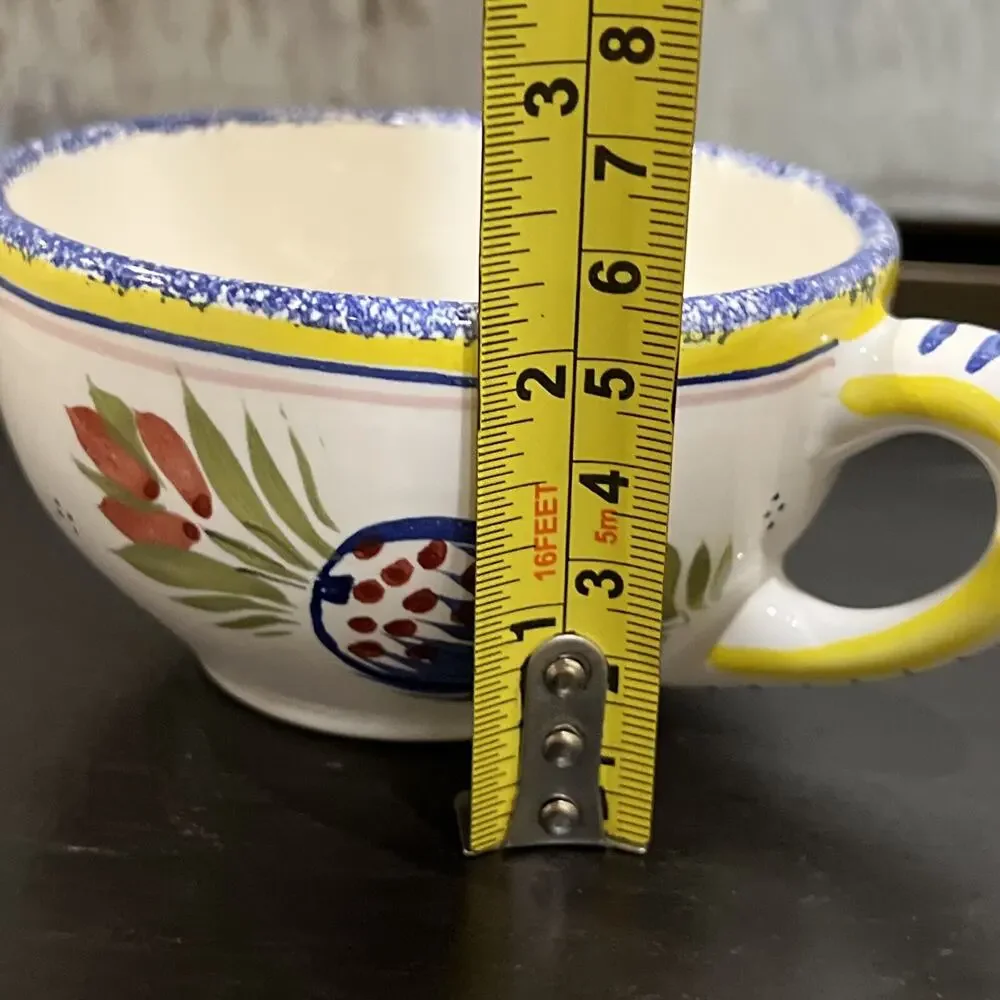Vintage HENRIOT QUIMPER France French (1) Teacup Faience